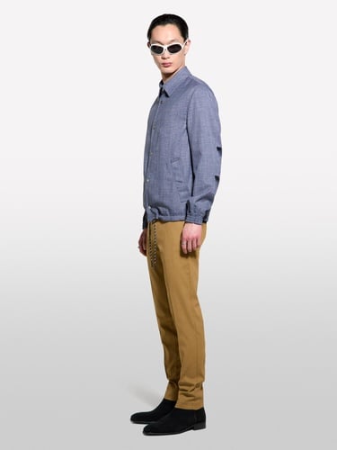  Erkek Lacivert Streç Viskozlu Büzme İp Detaylı Regular Fit Ceket