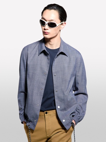  Erkek Lacivert Streç Viskozlu Büzme İp Detaylı Regular Fit Ceket