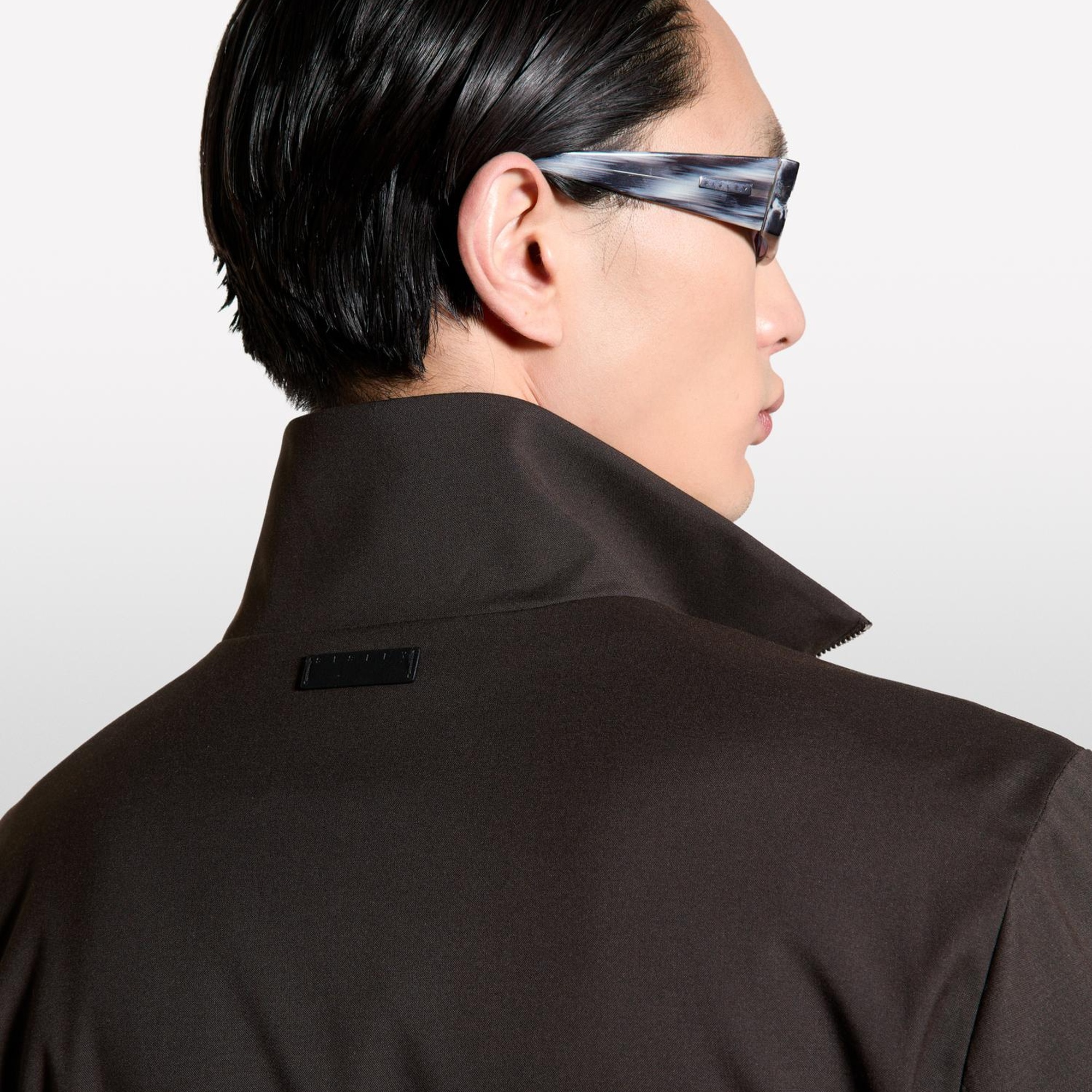 Erkek Açık Mavi Viskoz Karışımlı Logo Detaylı Fermuarlı Ceket