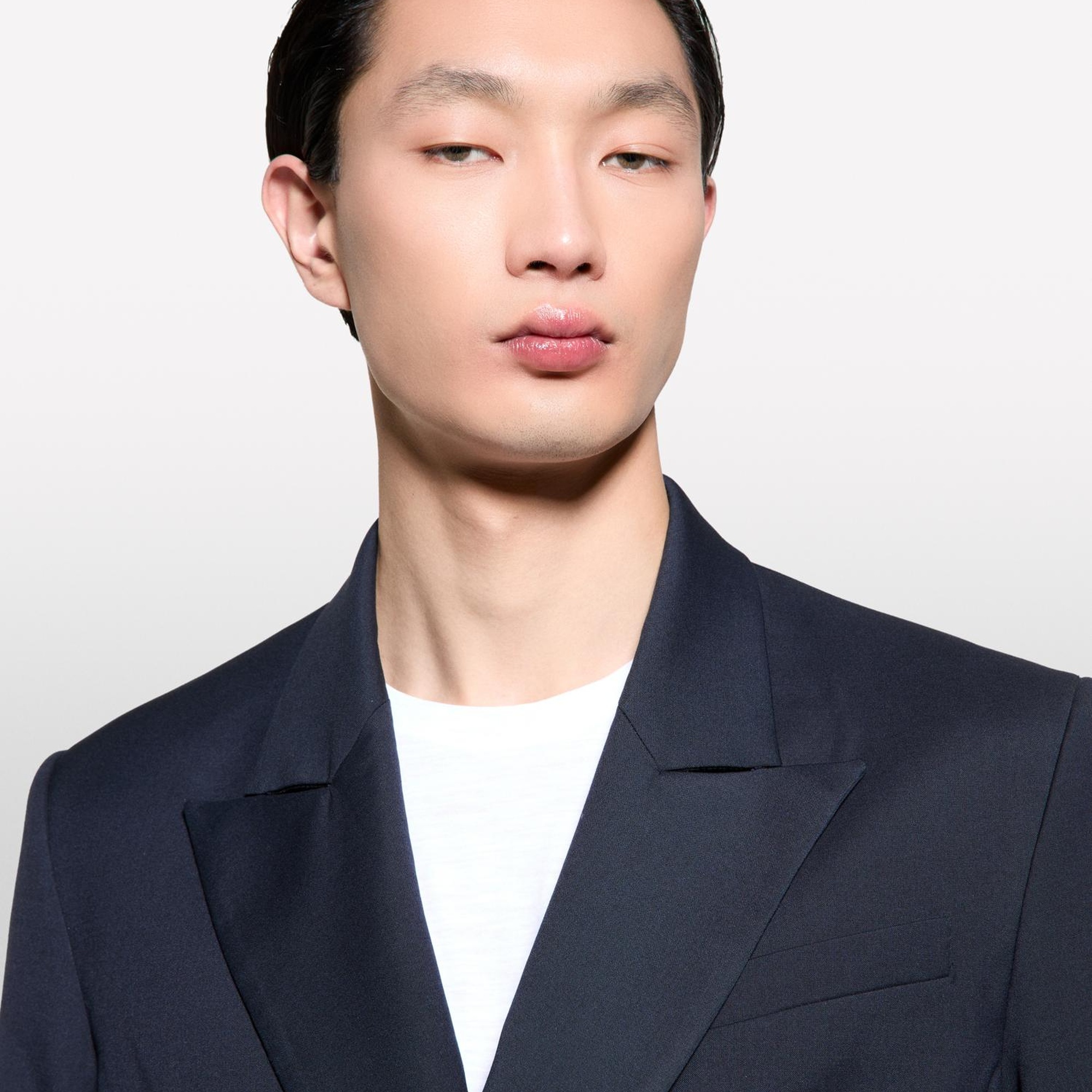 Erkek Koyu Lacivert Viskoz Karışımlı Kruvaze Regular Fit Blazer Ceket