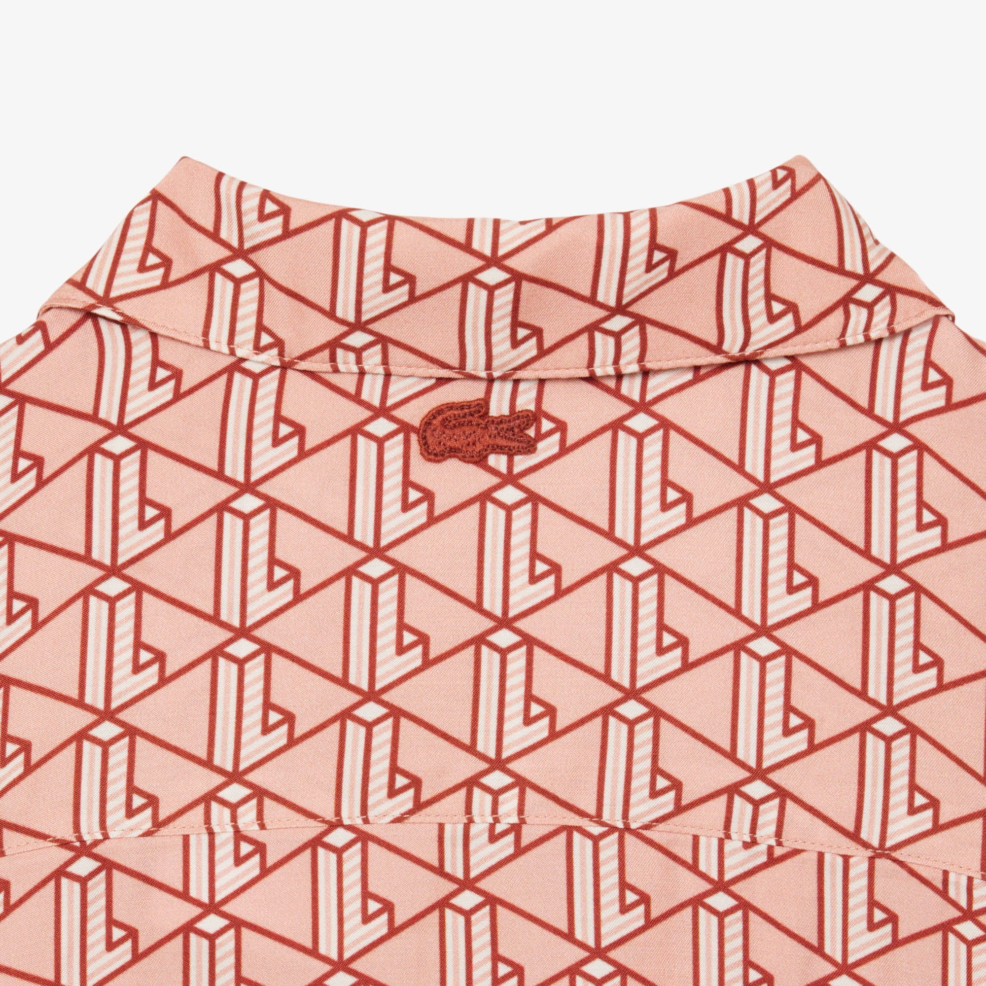 Lacoste Kadın Oversize Fit Kısa Kollu Monogram Renkli Gömlek