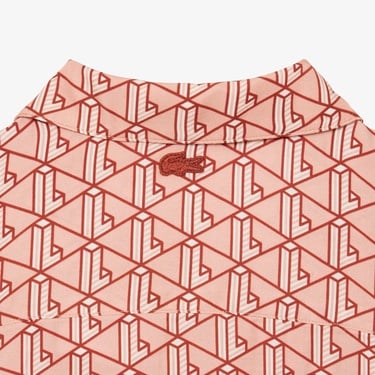  Lacoste Kadın Oversize Fit Kısa Kollu Monogram Renkli Gömlek