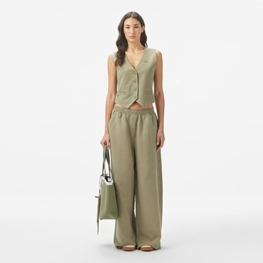  Lacoste Kadın Slim Fit Haki Yelek