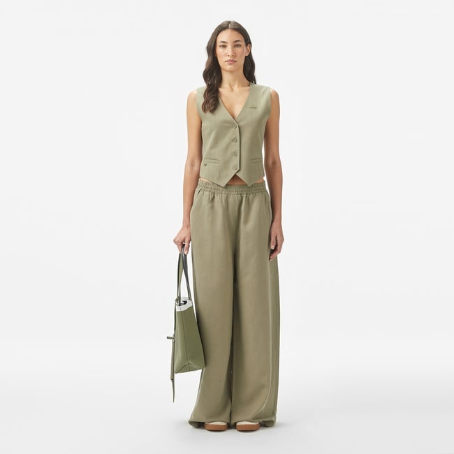  Lacoste Kadın Relaxed Fit Haki Pantolon