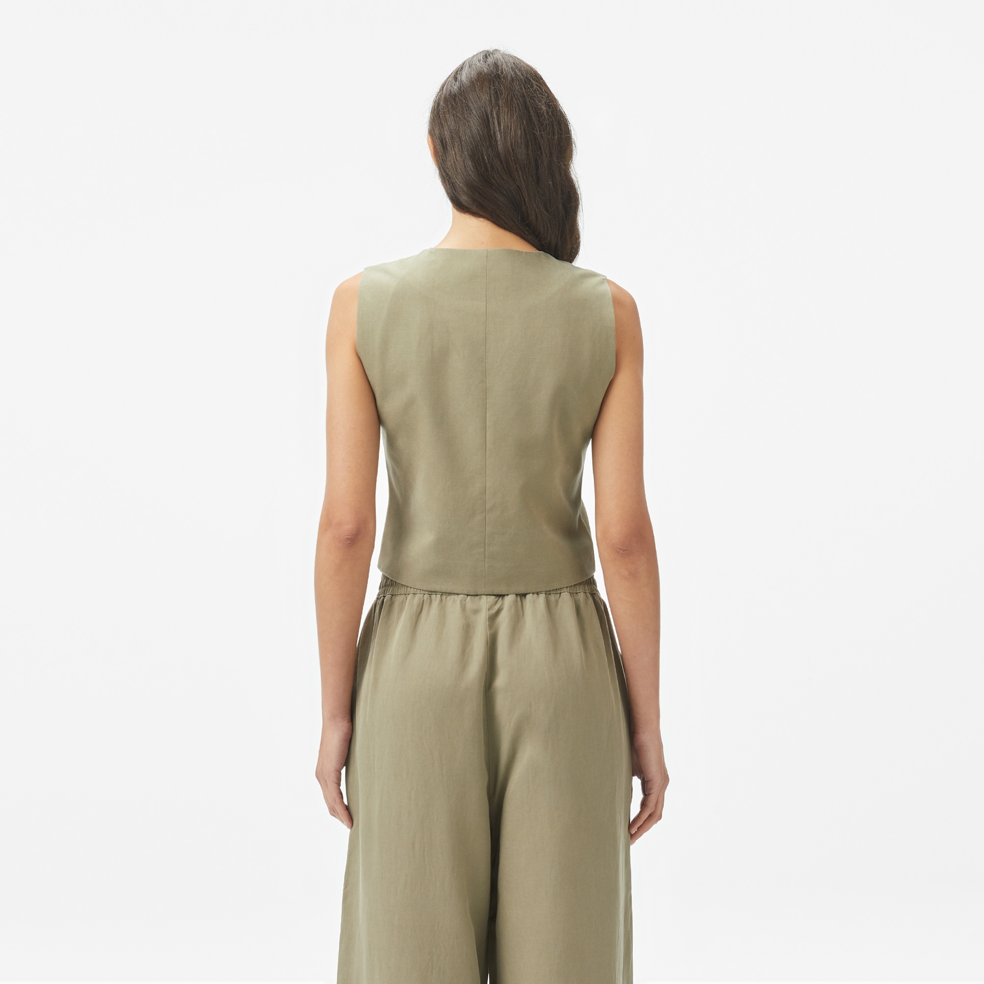 Lacoste Kadın Slim Fit Haki Yelek