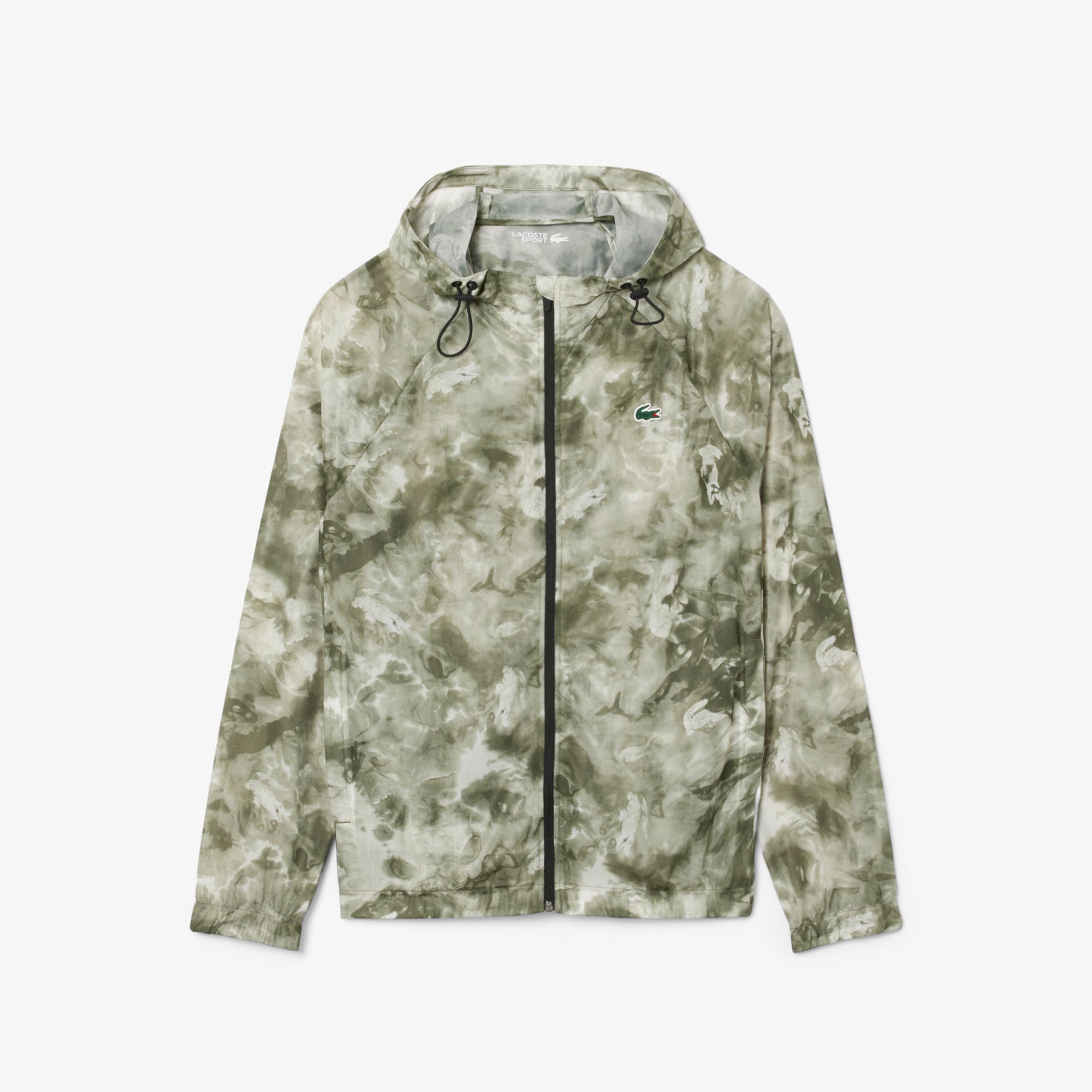 Lacoste Erkek Kapüşonlu Baskılı Yeşil Ceket