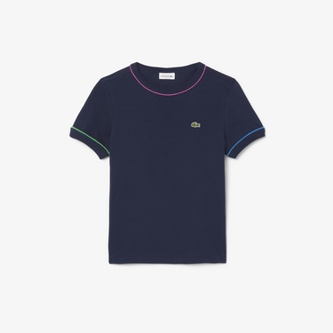  Lacoste Çocuk Bisiklet Yaka Lacivert T-Shirt