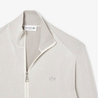  Lacoste Erkek Classic Fit Fermuarlı Yaka Gri Triko