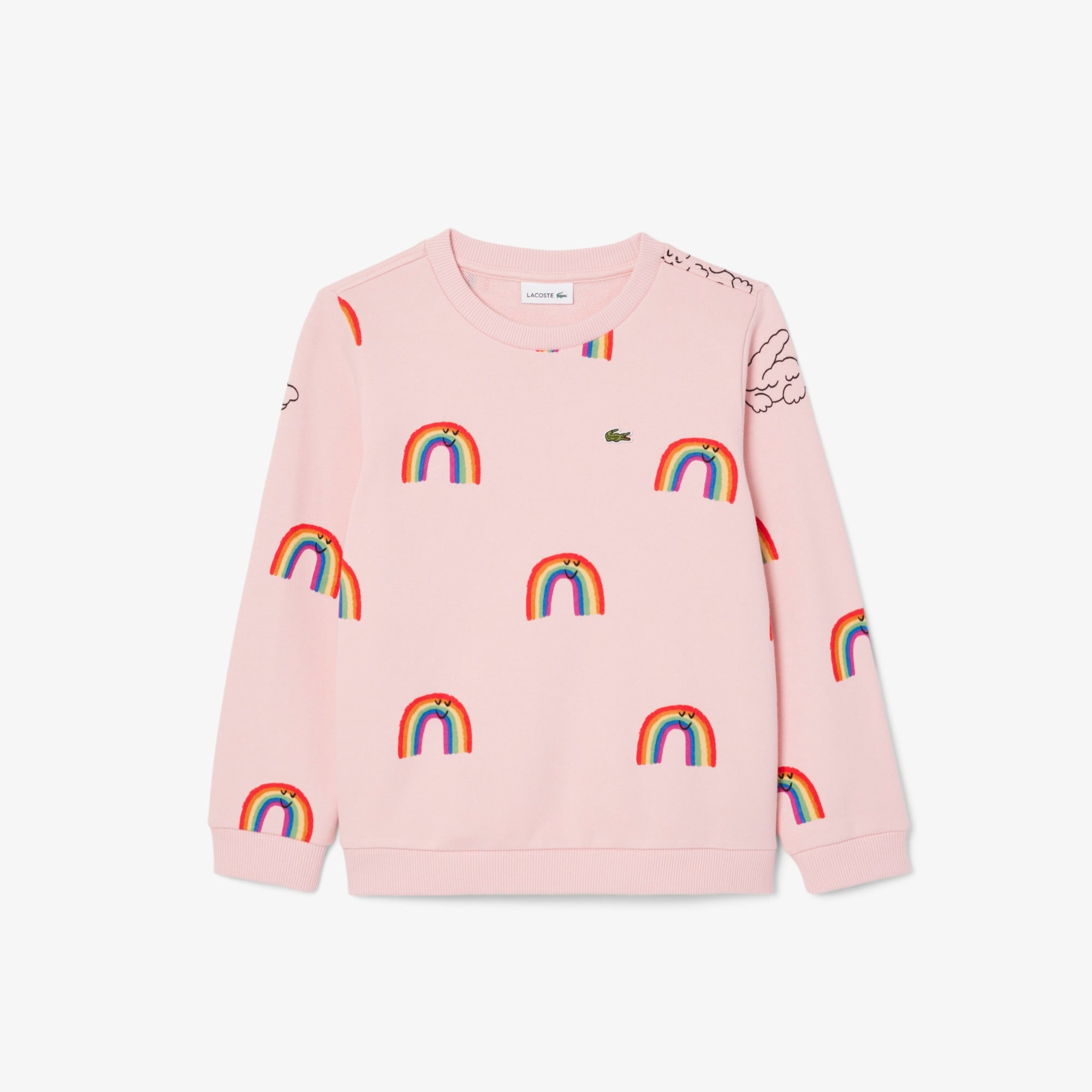Lacoste Çocuk Bisiklet Yaka Desenli Pembe Sweatshirt