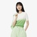 Lacoste Kadın Classic Fit Kısa Kollu Bisiklet Yaka Renk Bloklu Yeşil Triko