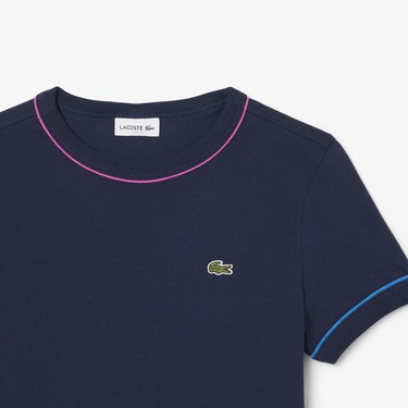  Lacoste Çocuk Bisiklet Yaka Lacivert T-Shirt
