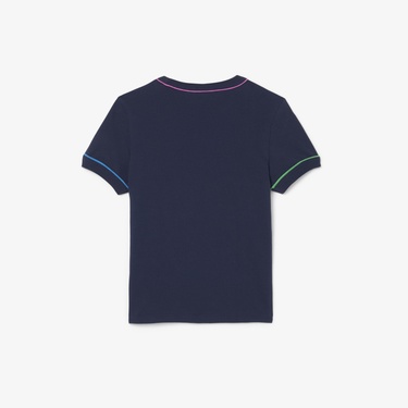  Lacoste Çocuk Bisiklet Yaka Lacivert T-Shirt
