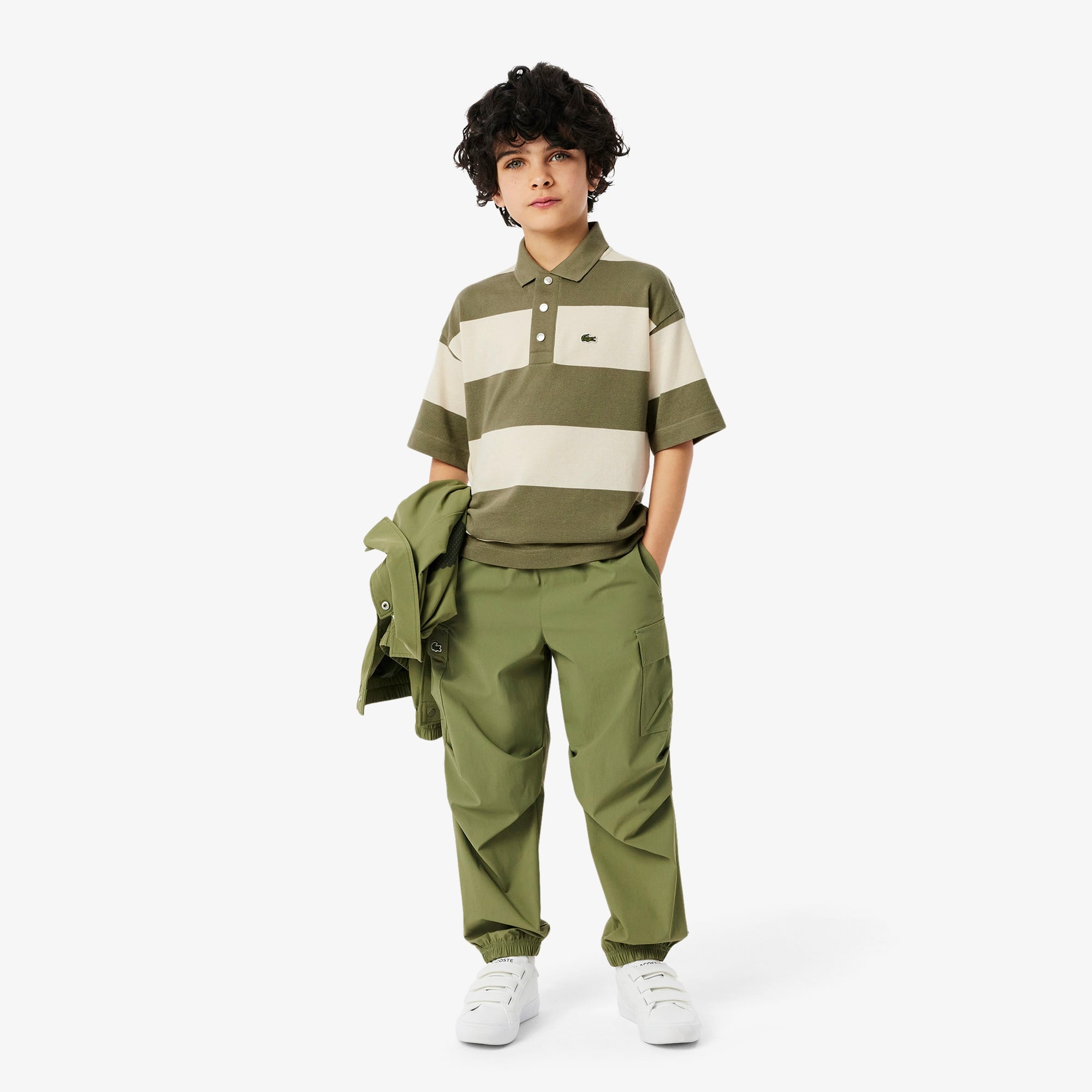 Çocuk Çizgili Yeşil Polo