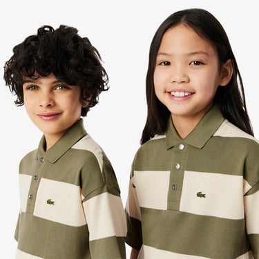  Çocuk Çizgili Yeşil Polo