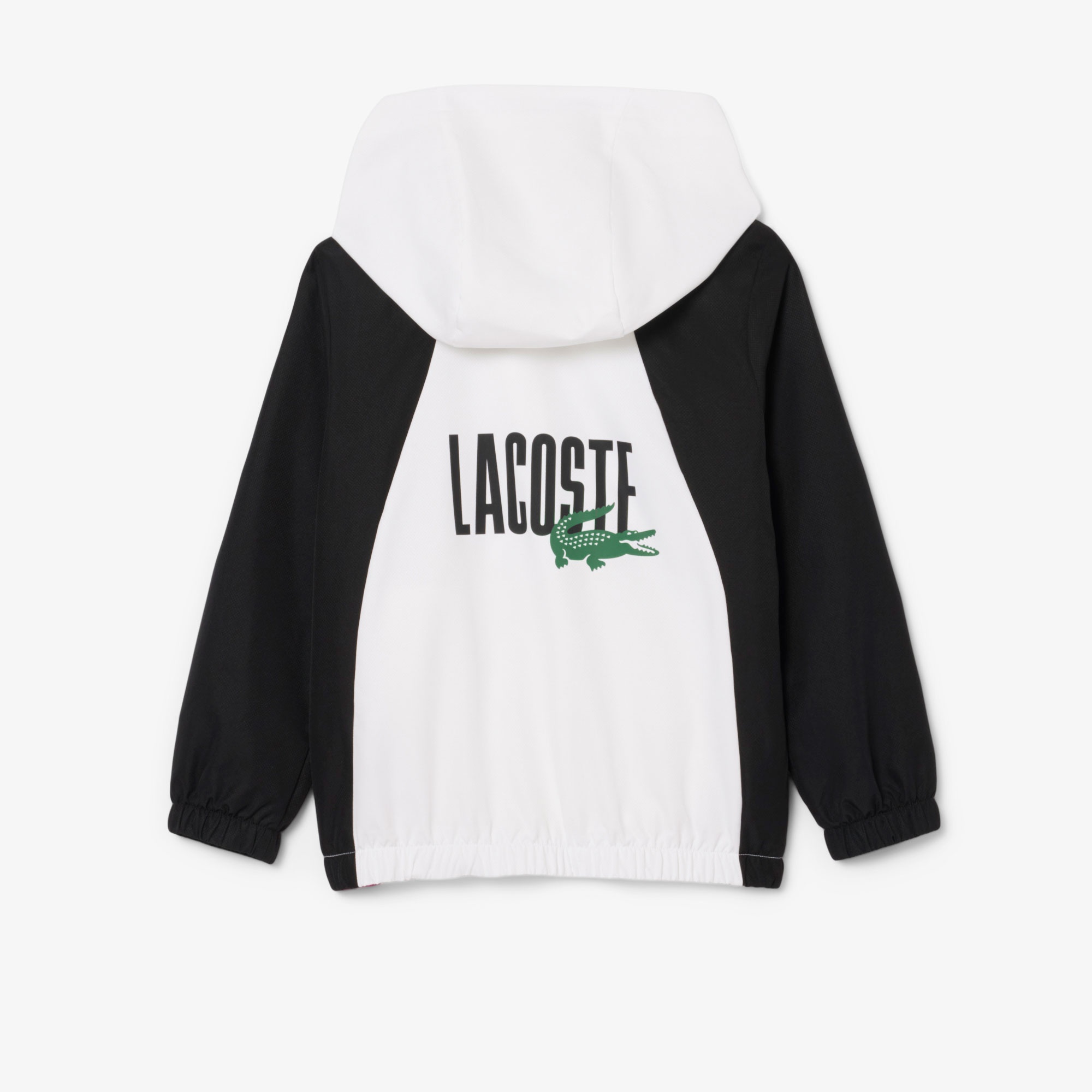 Lacoste Çocuk Kapüşonlu Renk Bloklu Beyaz Eşofman Takımı