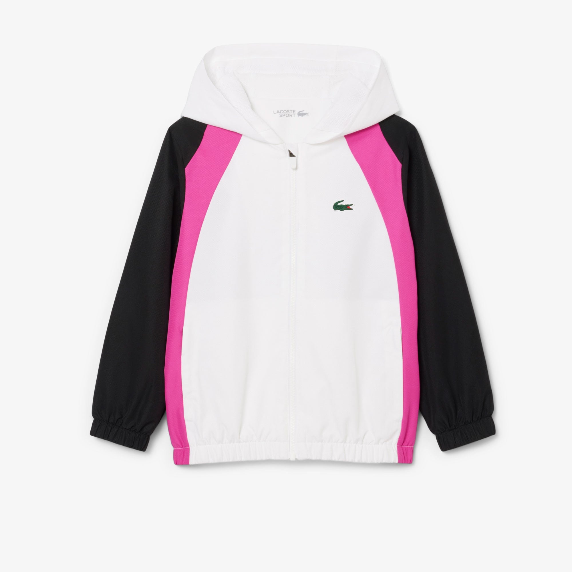 Lacoste Çocuk Kapüşonlu Renk Bloklu Beyaz Eşofman Takımı