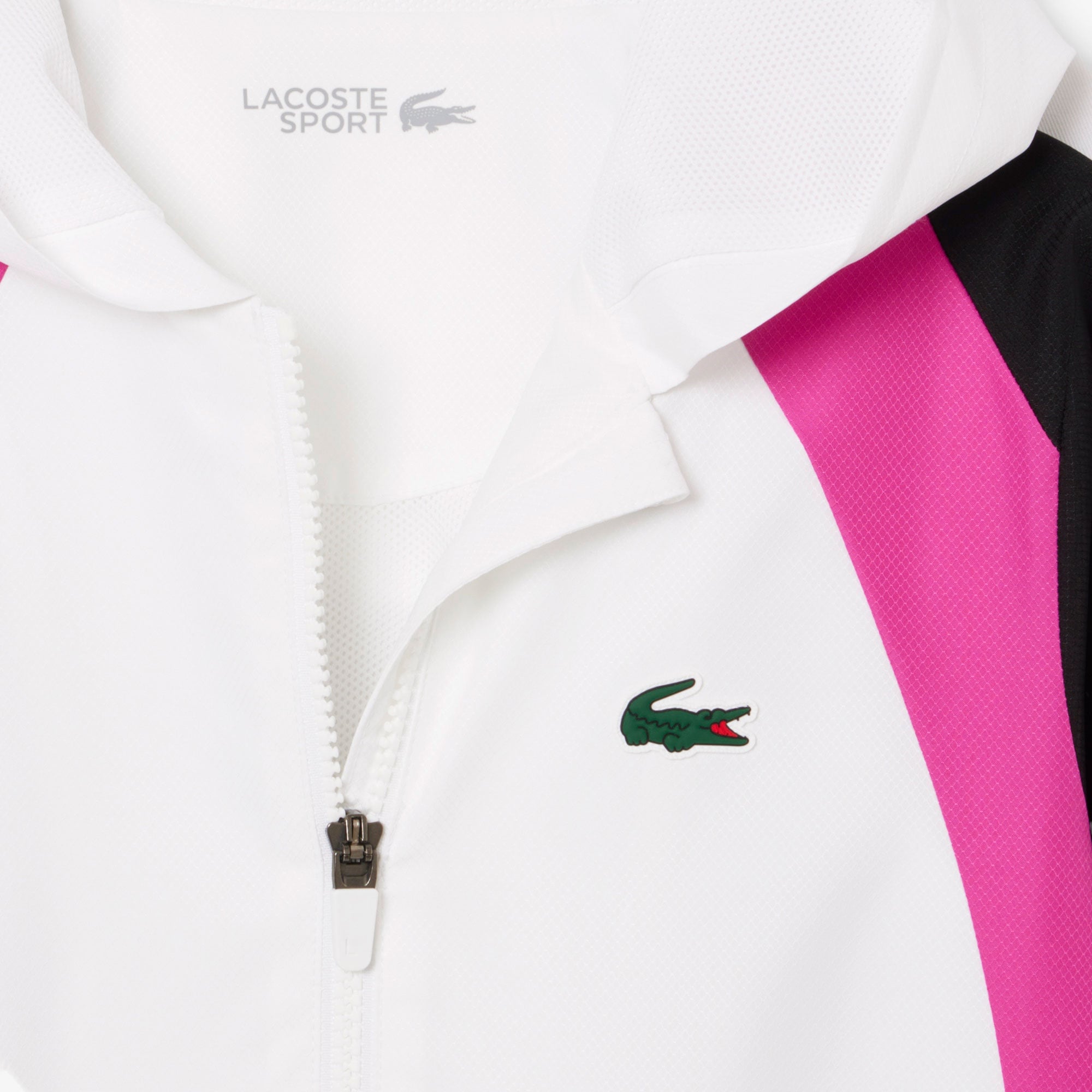 Lacoste Çocuk Kapüşonlu Renk Bloklu Beyaz Eşofman Takımı