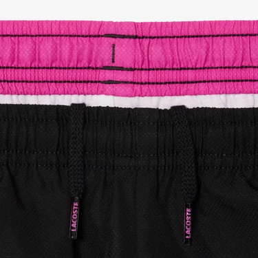  Lacoste Çocuk Kapüşonlu Renk Bloklu Beyaz Eşofman Takımı