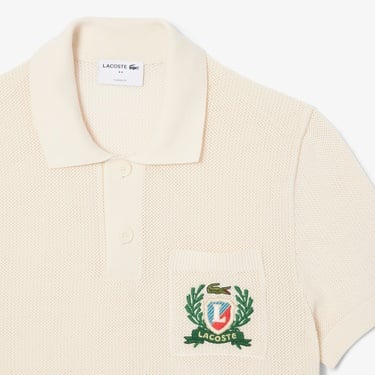  Lacoste Erkek Kısa Kollu Polo Yaka Krem Triko