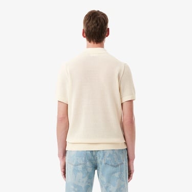  Lacoste Erkek Kısa Kollu Polo Yaka Krem Triko
