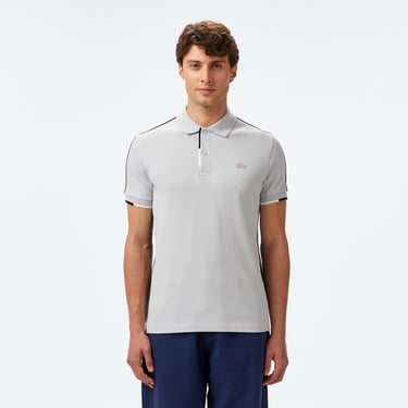  Lacoste Erkek Regular Fit Renk Bloklu Gri Polo