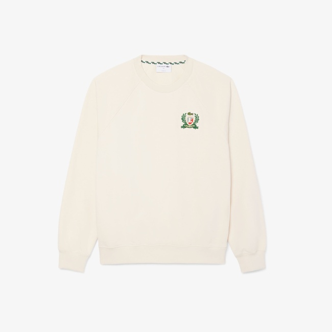  Lacoste Erkek Classic Fit Bisiklet Yaka Krem Sweatshirt
