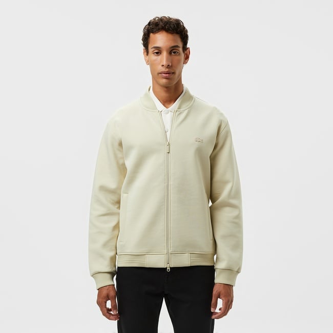  Lacoste Erkek Fermuarlı Bej Sweatshirt