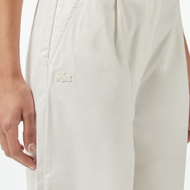  Lacoste Kadın Relaxed Fit Beyaz Pantolon