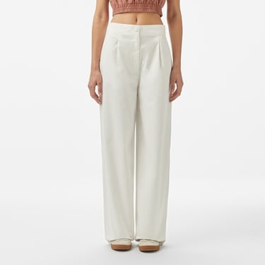  Lacoste Kadın Relaxed Fit Beyaz Pantolon