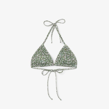  Kadın Baskılı Yeşil Bikini Üstü