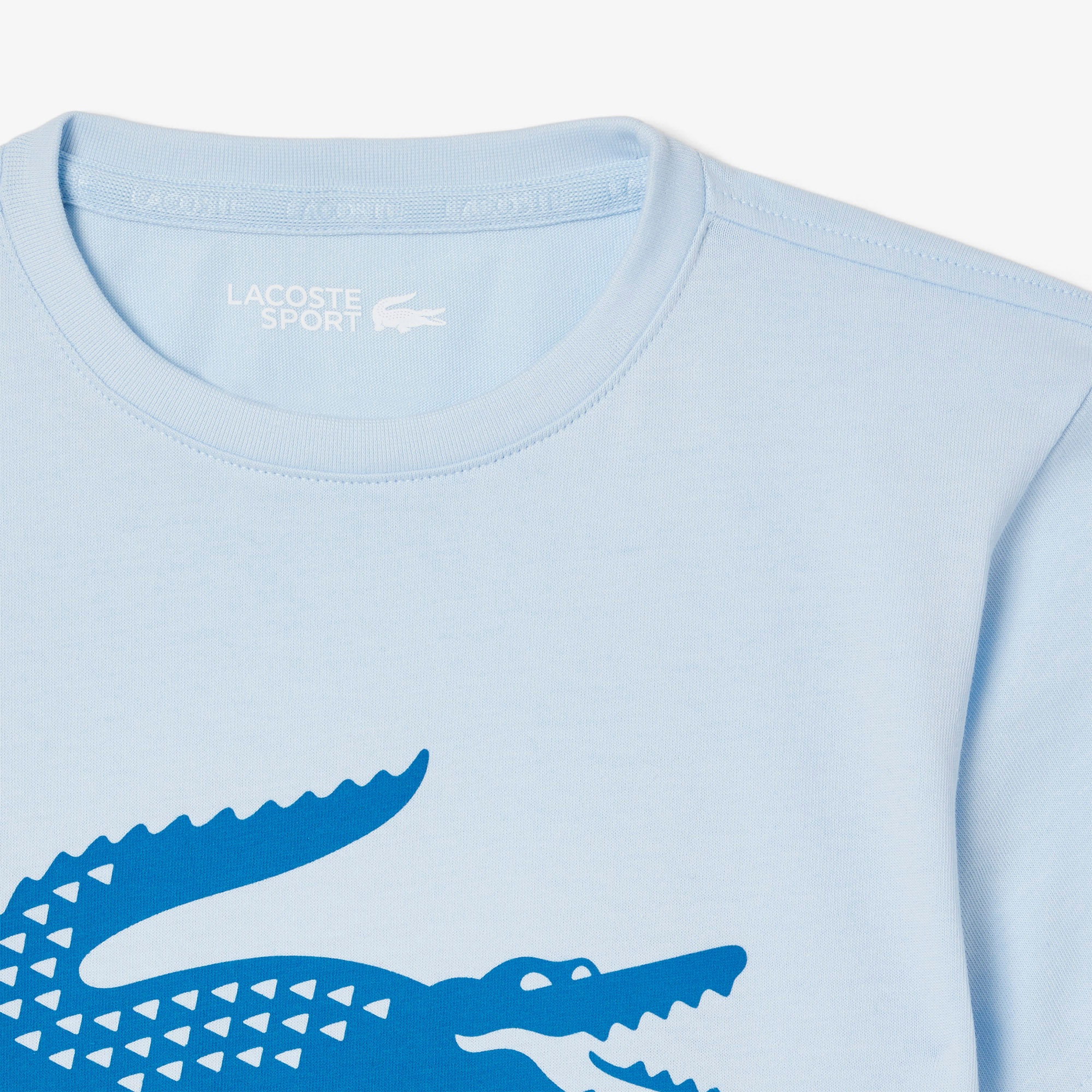 Lacoste Erkek Çocuk Bisiklet Yaka Baskılı Mavi T-Shirt