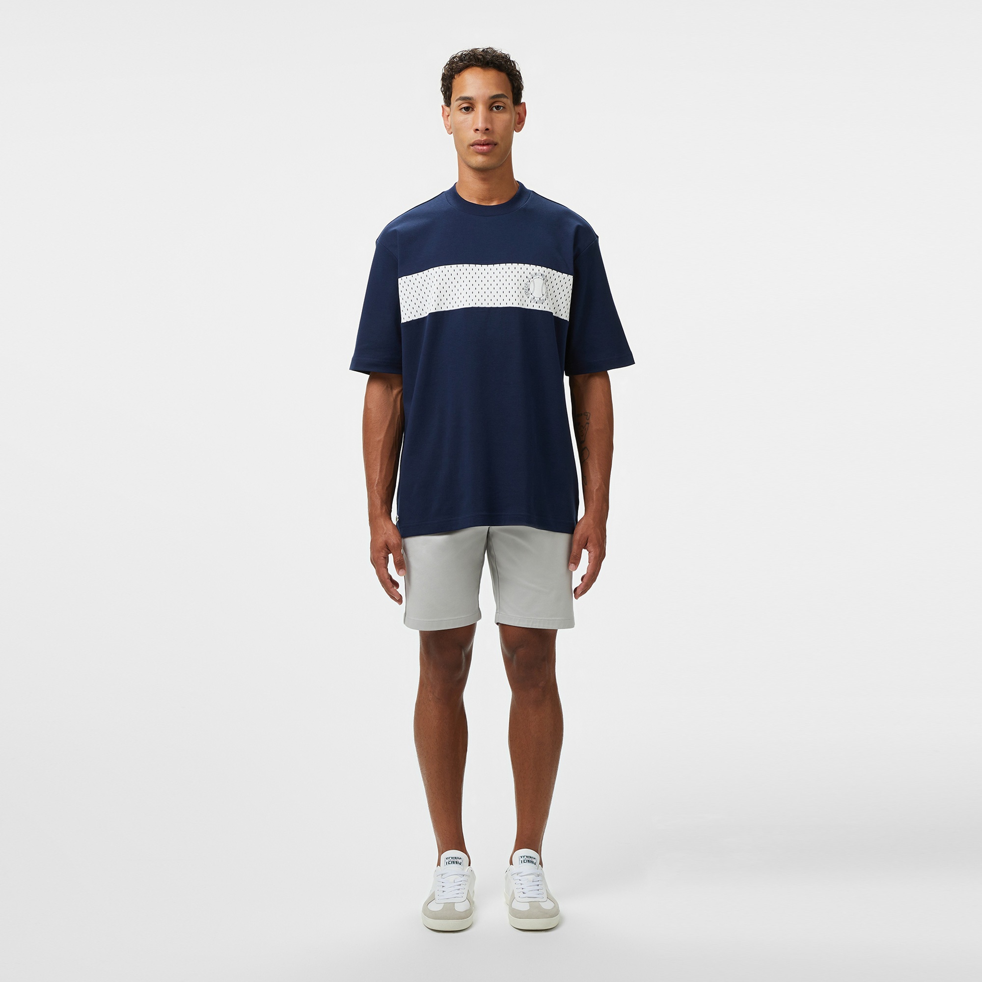 Lacoste Erkek Bisiklet Yaka Baskılı Lacivert T-Shirt