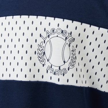  Lacoste Erkek Bisiklet Yaka Baskılı Lacivert T-Shirt