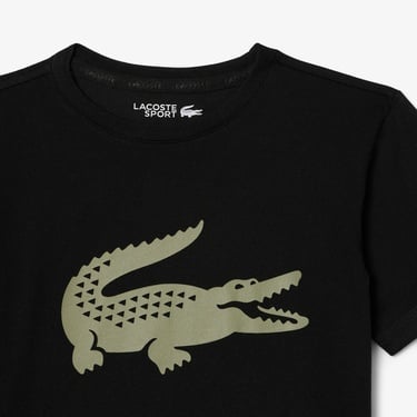  Lacoste Erkek Çocuk Bisiklet Yaka Baskılı Siyah T-Shirt