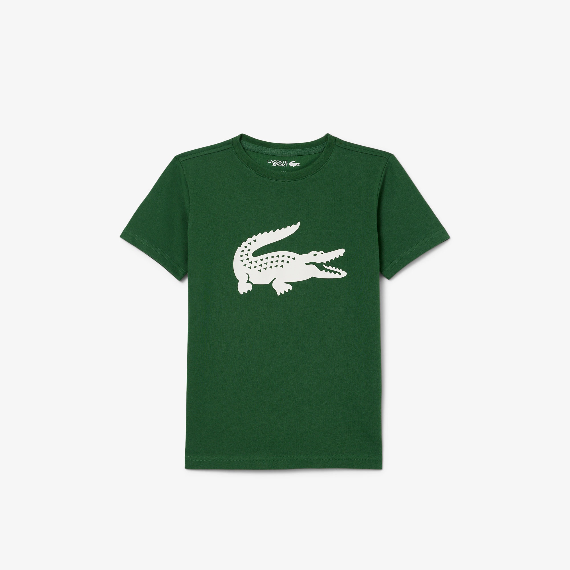 Lacoste Erkek Çocuk Bisiklet Yaka Baskılı Yeşil T-Shirt