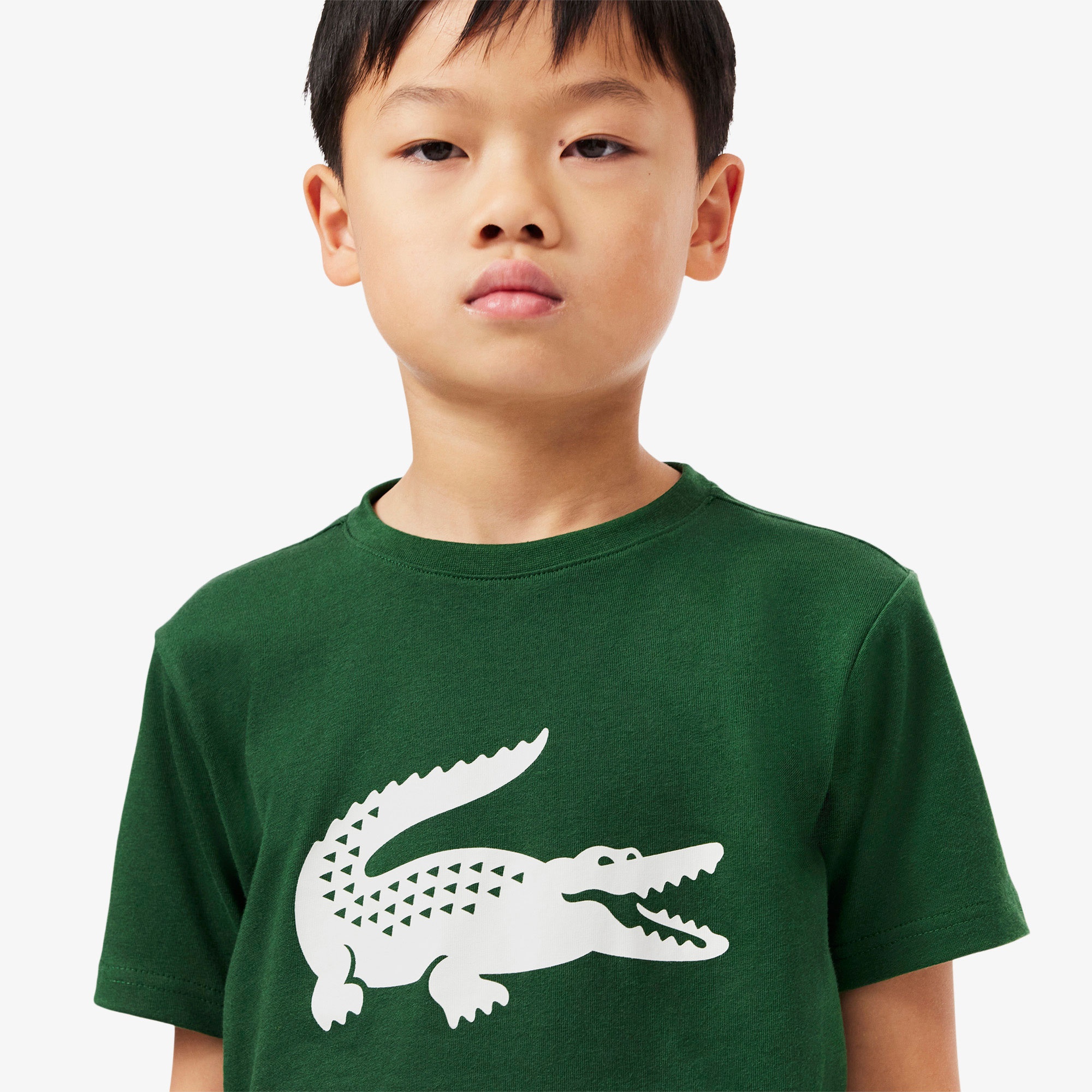 Lacoste Erkek Çocuk Bisiklet Yaka Baskılı Yeşil T-Shirt
