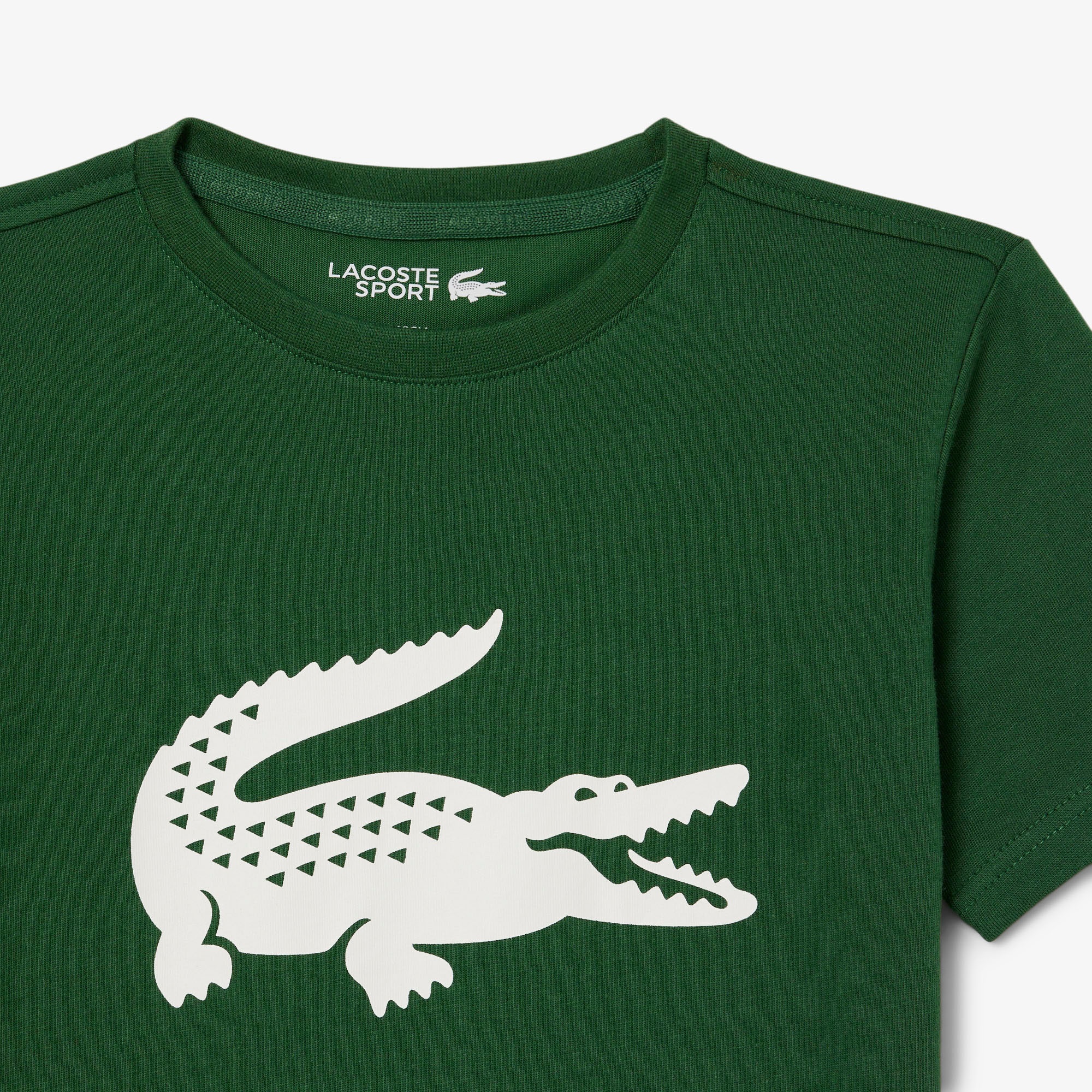 Lacoste Erkek Çocuk Bisiklet Yaka Baskılı Yeşil T-Shirt