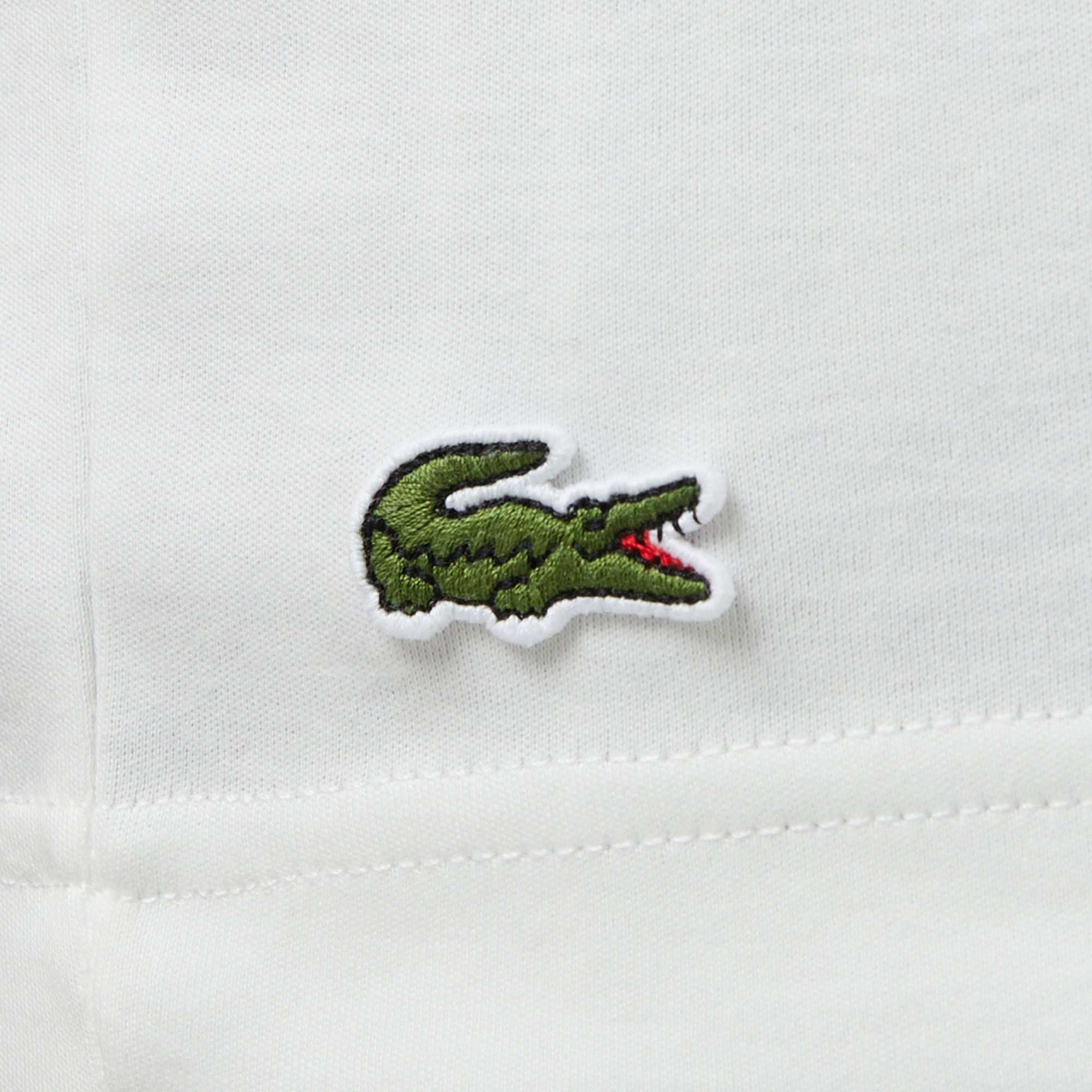 Lacoste Erkek Bisiklet Yaka Baskılı Beyaz T-Shirt