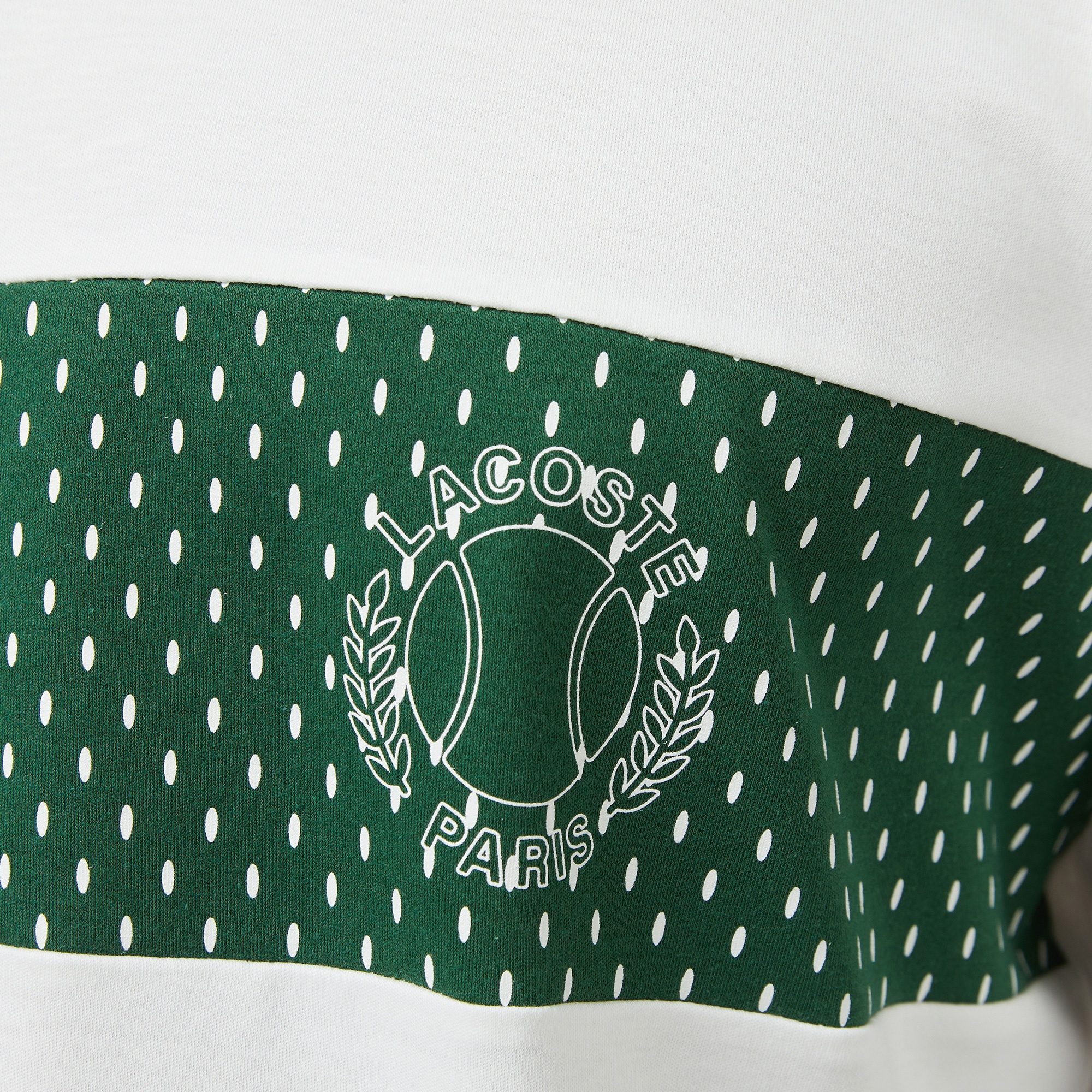 Lacoste Erkek Bisiklet Yaka Baskılı Beyaz T-Shirt