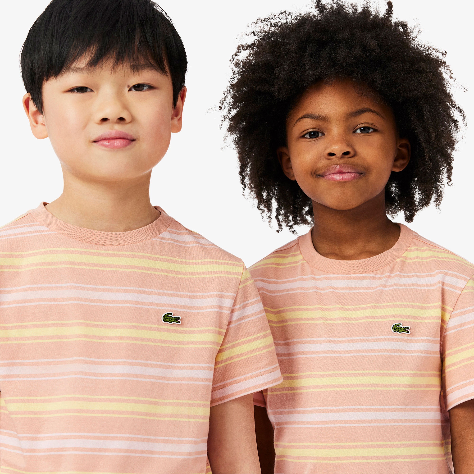 Lacoste Çocuk Bisiklet Yaka Çizgili Pembe T-Shirt