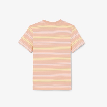  Lacoste Çocuk Bisiklet Yaka Çizgili Pembe T-Shirt