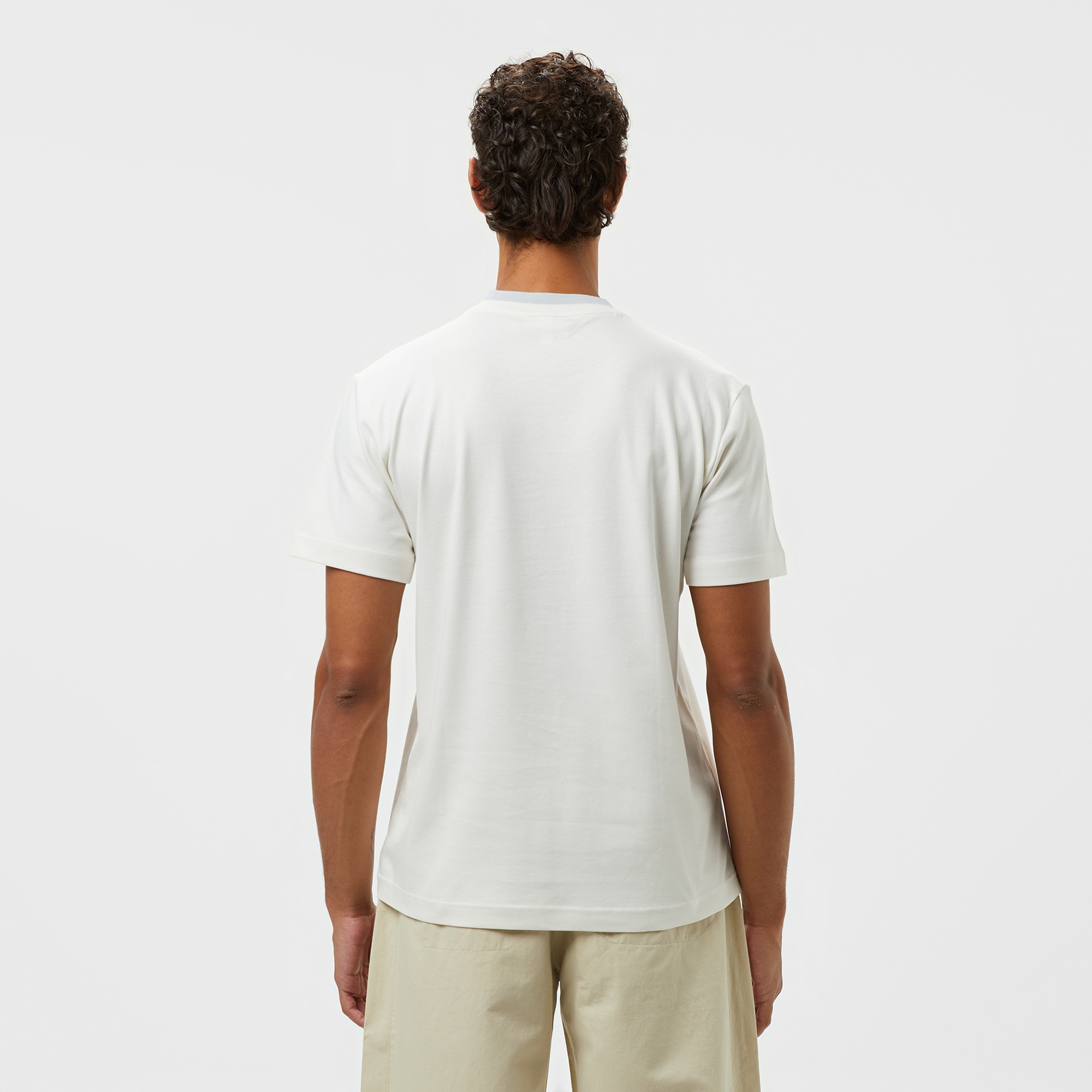Lacoste Erkek Slim Fit Bisiklet Yaka Baskılı Beyaz T-Shirt