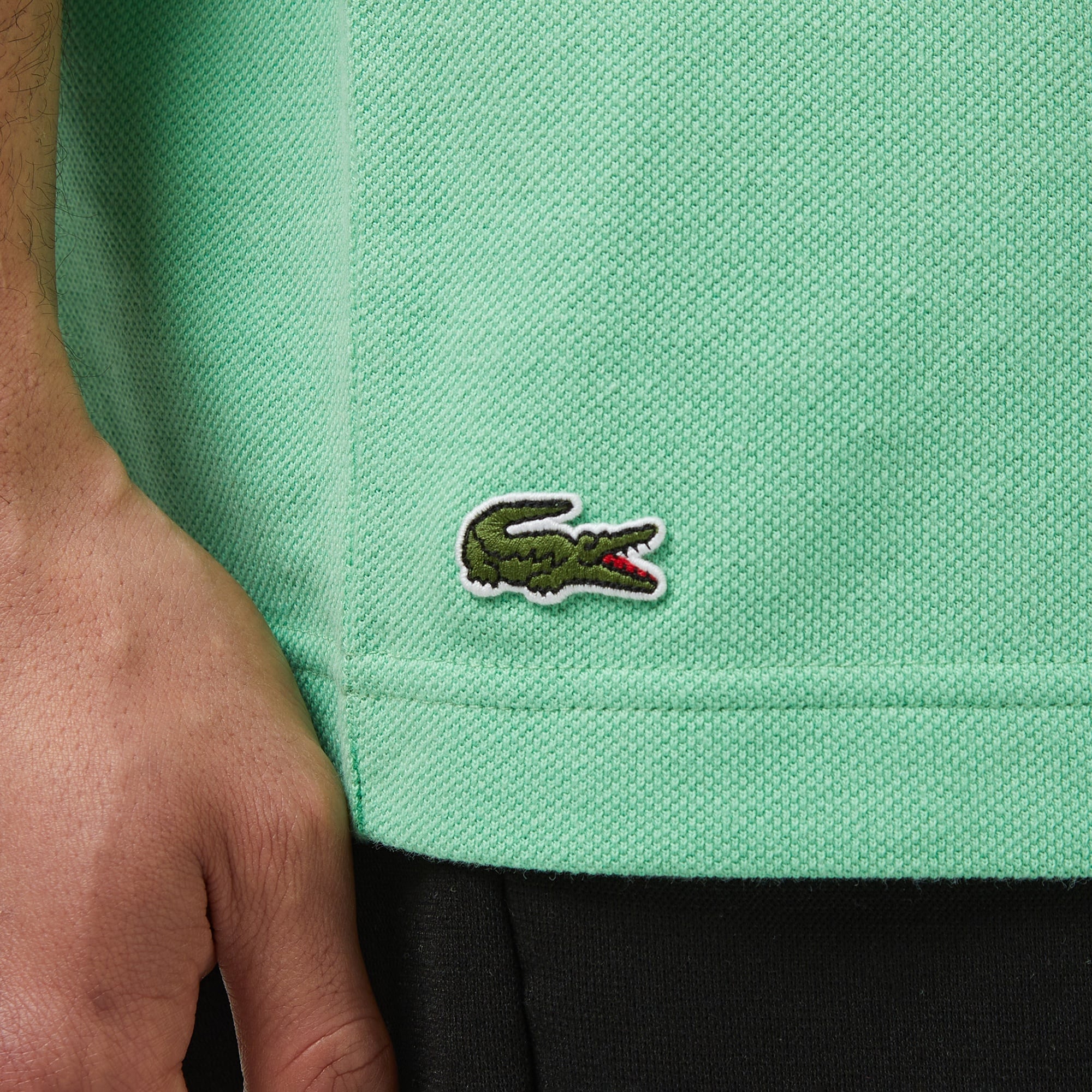 Lacoste Erkek Oversize Fit Bisiklet Yaka Baskılı Açık Yeşil T-Shirt