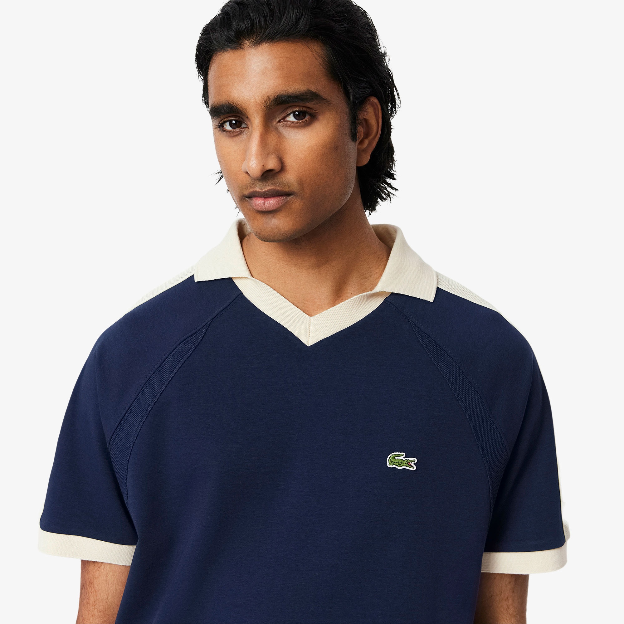 Lacoste Erkek Classic Fit Renk Bloklu Lacivert Polo
