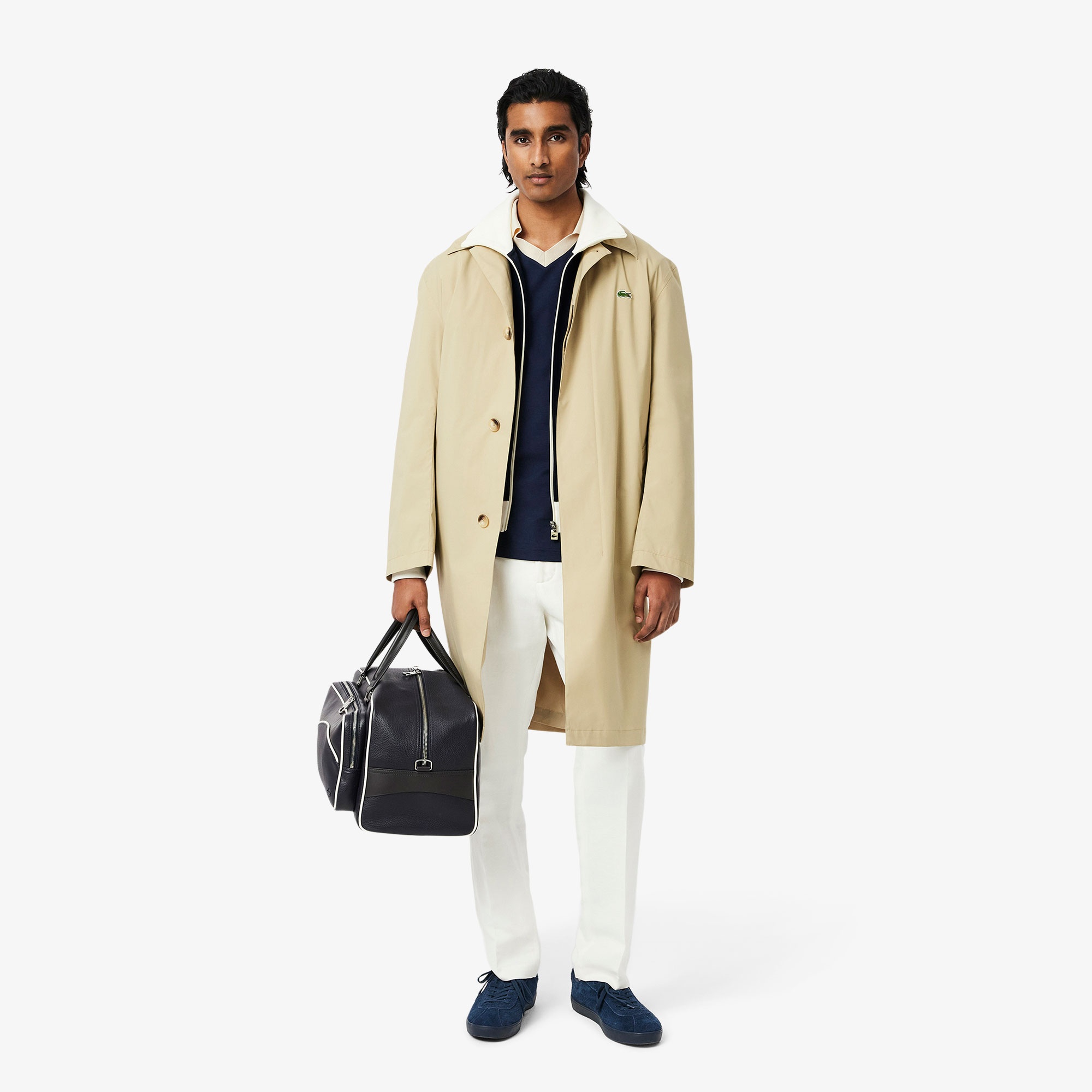 Lacoste Erkek Classic Fit Renk Bloklu Lacivert Polo