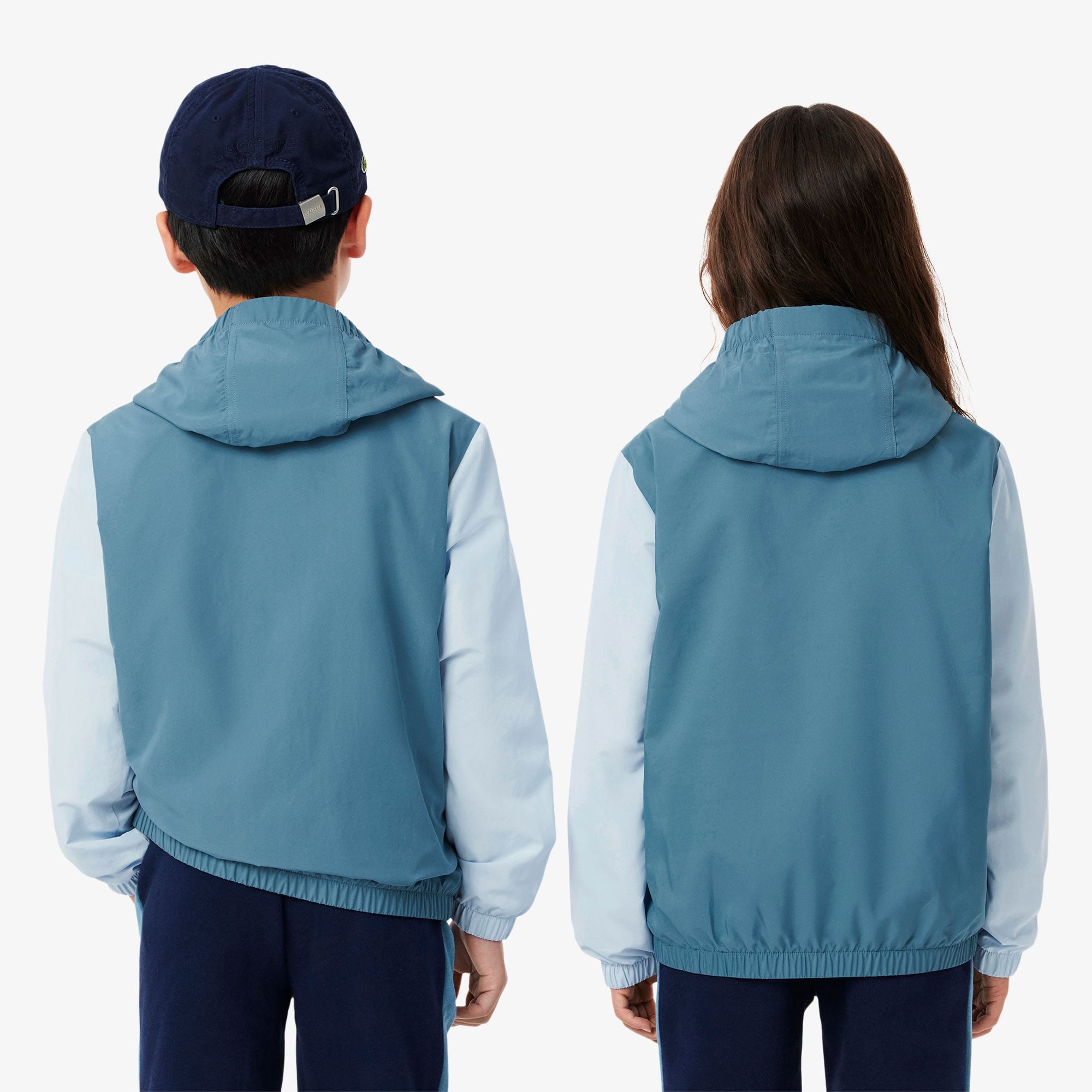 Lacoste Çocuk Kapüşonlu Renk Bloklu Lacivert Ceket
