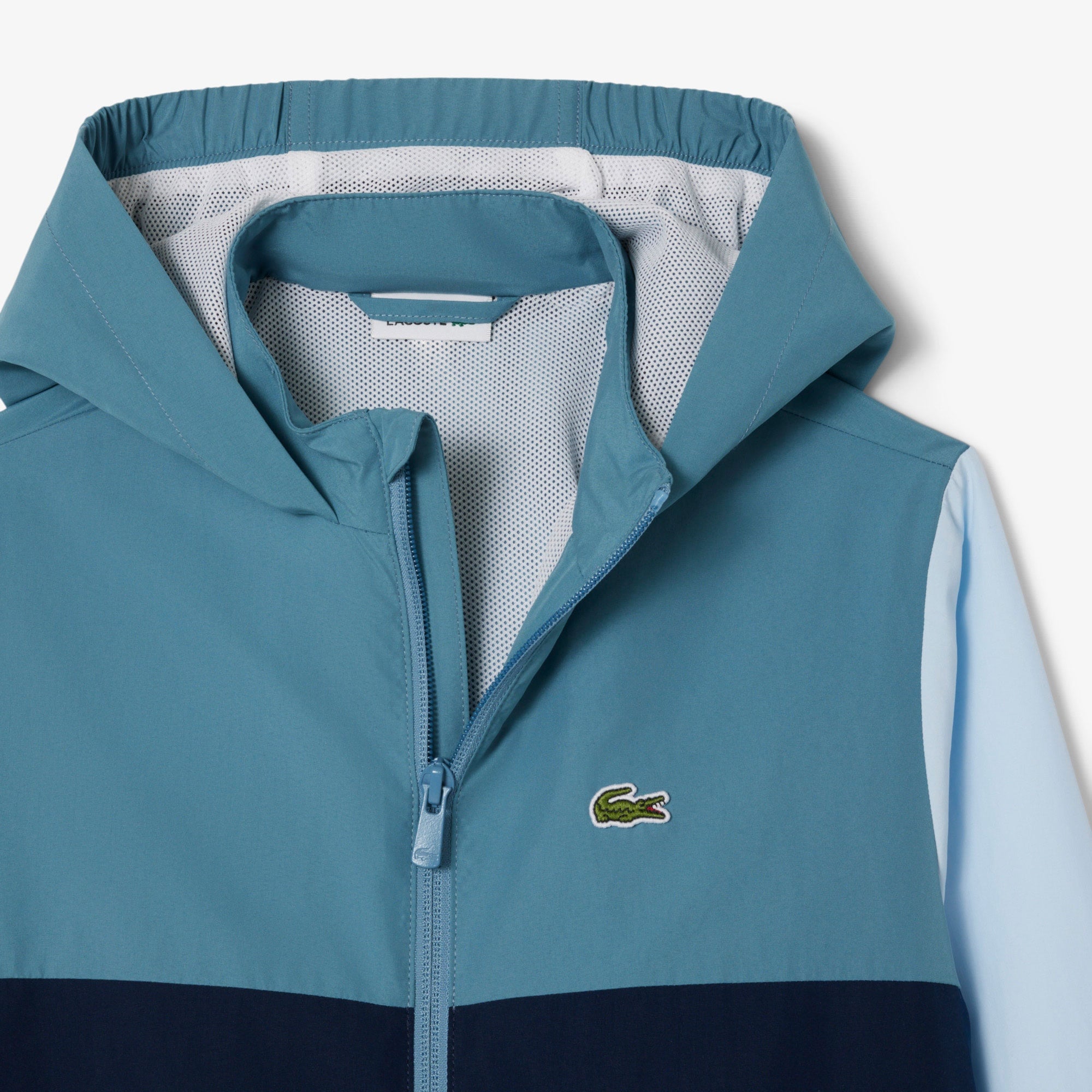 Lacoste Çocuk Kapüşonlu Renk Bloklu Lacivert Ceket