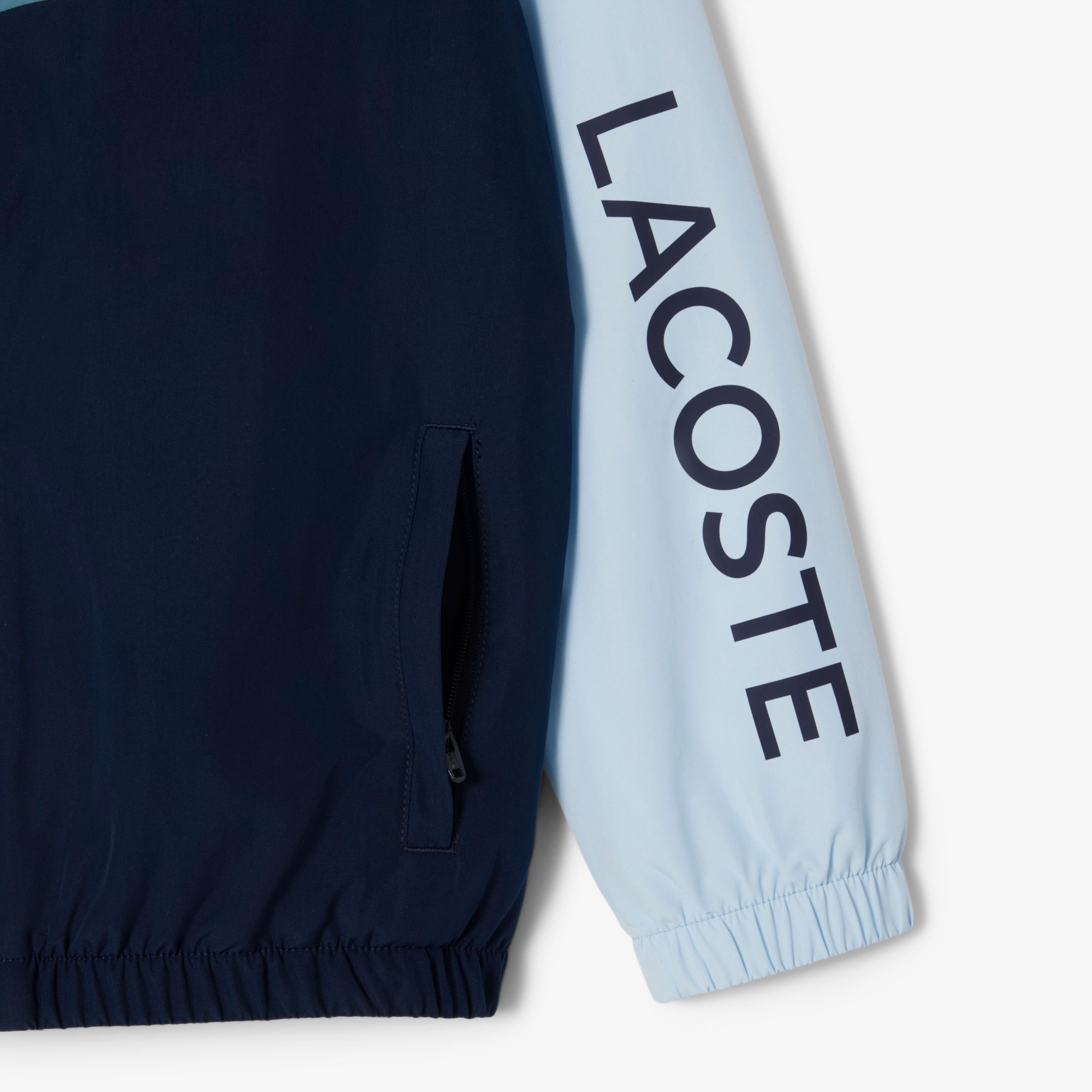 Lacoste Çocuk Kapüşonlu Renk Bloklu Lacivert Ceket