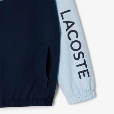  Lacoste Çocuk Kapüşonlu Renk Bloklu Lacivert Ceket
