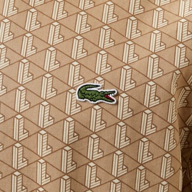  Erkek Loose Fit Monogram Bej Ceket